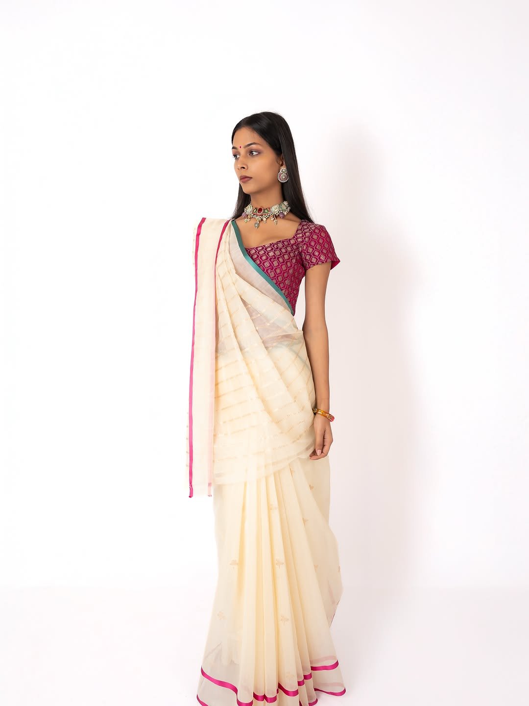 label__sundaridesigns 게시물 이미지: Kadwa chanderi saree handwoven with...