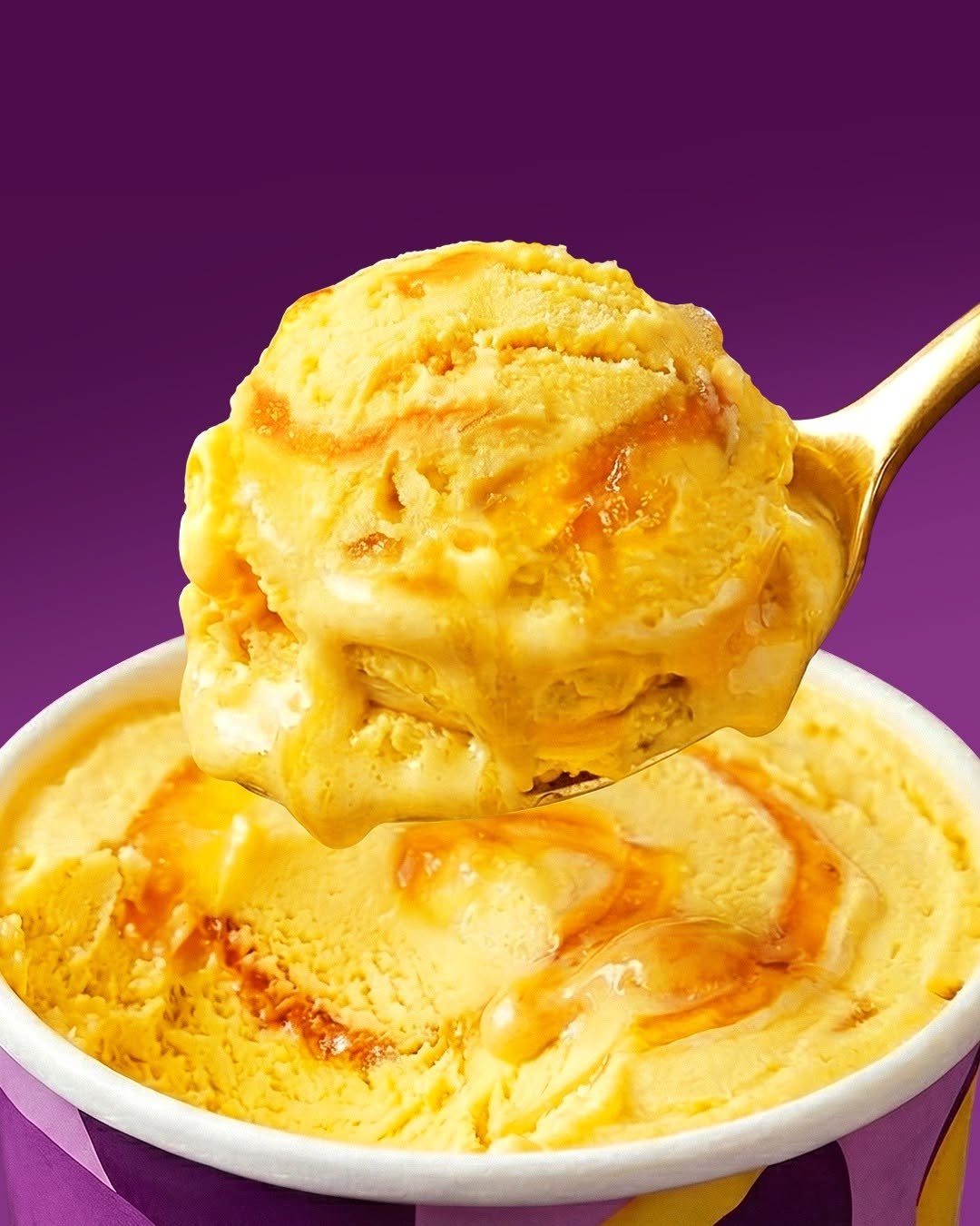 Photo by 라라스윗 on January 07, 2026. May be an image of gelato, caramel, mango, wafer and text.