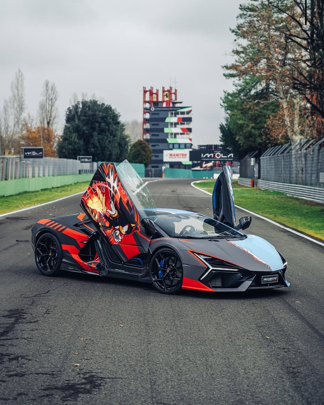 Photo shared by Lamborghini on December 18, 2025 tagging @sega, and @sonicthehedgehog. May be an image of racing vehicles, race car and text.