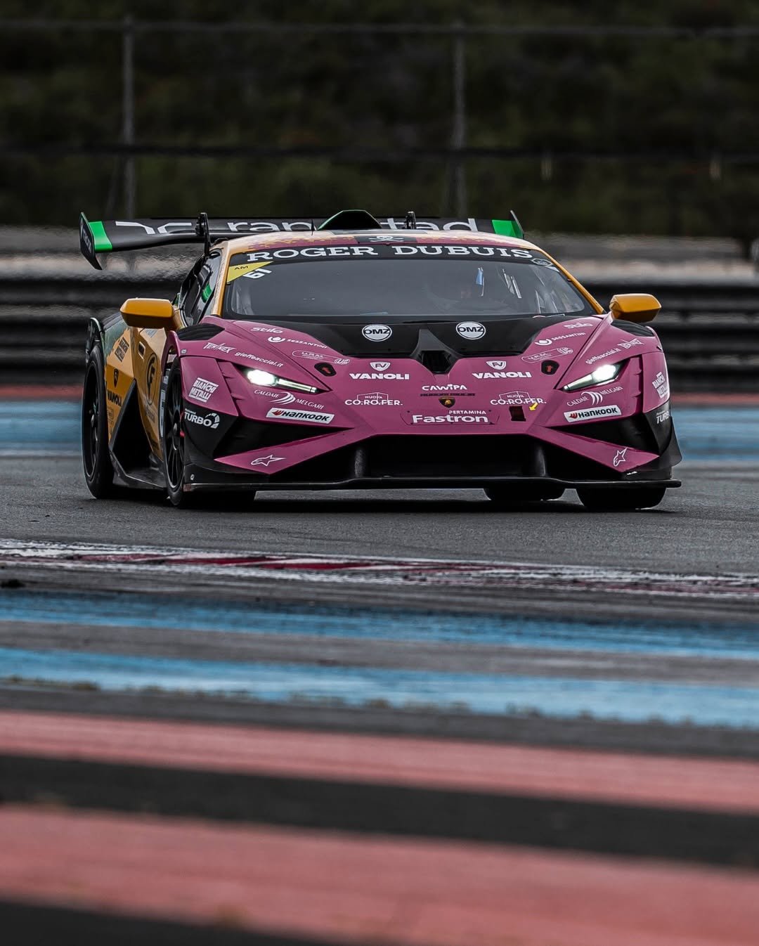 Photo by Lamborghini Squadra Corse on February 10, 2026. May be an image of racing vehicles, race car and text.