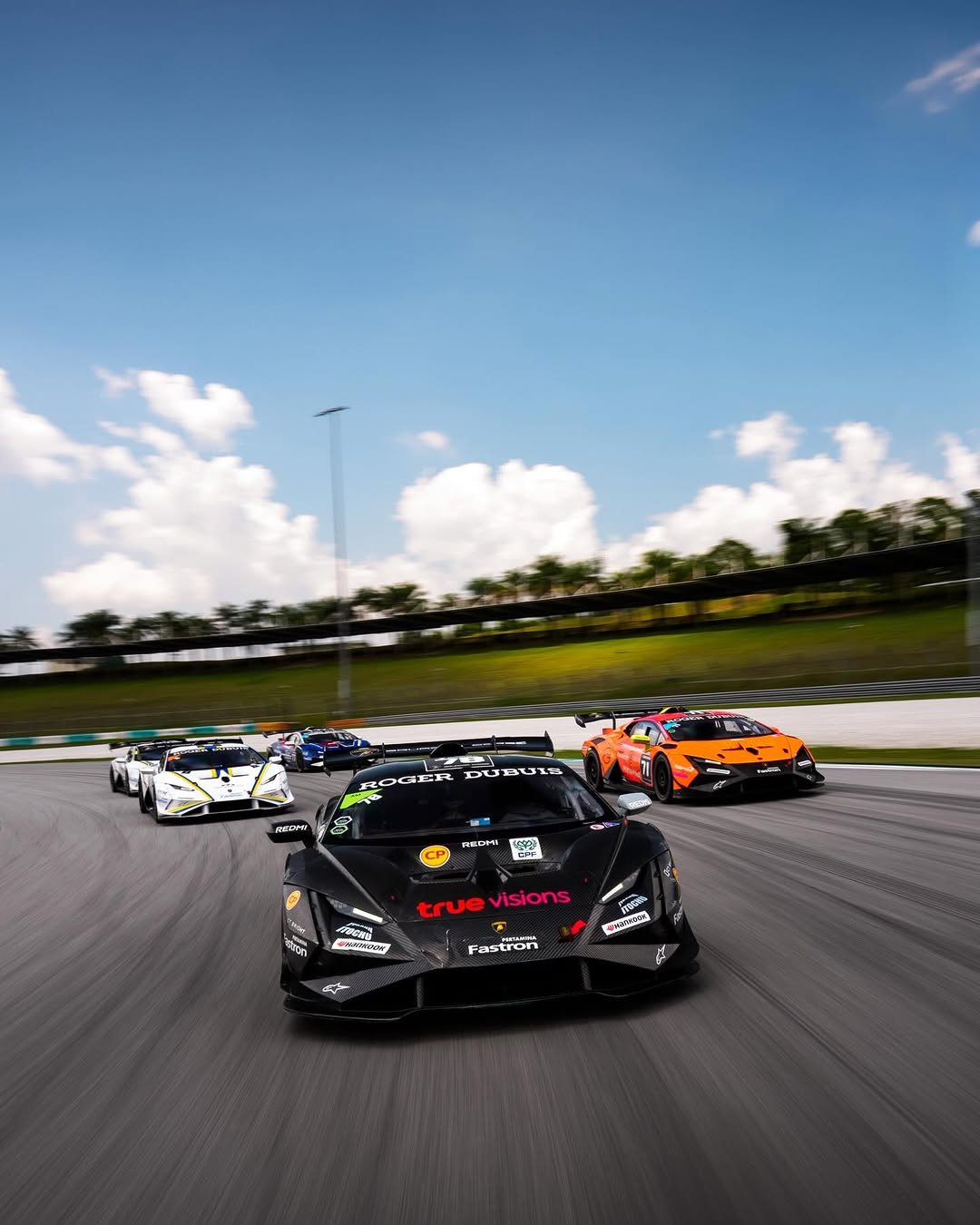 Photo by Lamborghini Squadra Corse on April 24, 2026. May be an image of racing vehicles, race car and text.