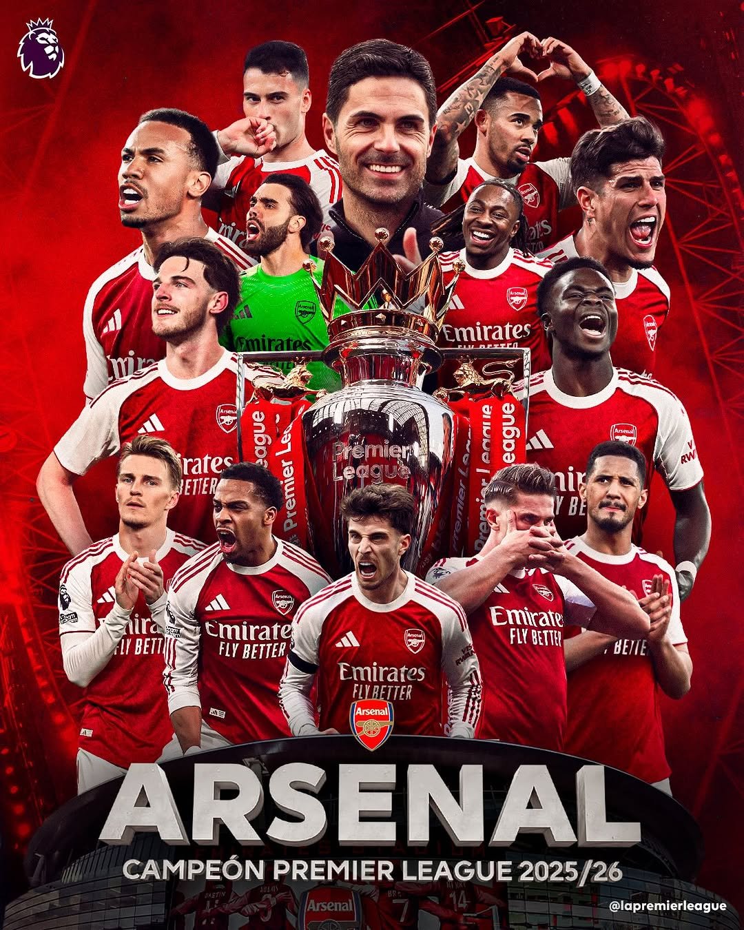 lapremierleague 게시물 이미지: ¡EL ARSENAL ES CAMPEÓN DE LA PREMIER 2025/26!...