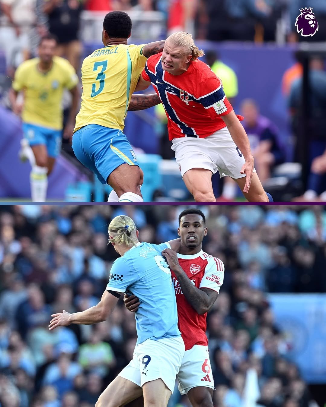 lapremierleague 게시물 이미지: Gabriel Magalhães vs Erling Haaland, un...