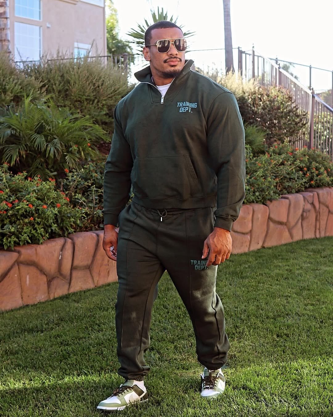 Photo by Larry on November 19, 2025. May be an image of activewear, eyewear, sweatpants, sweatsuit, sportswear and text.