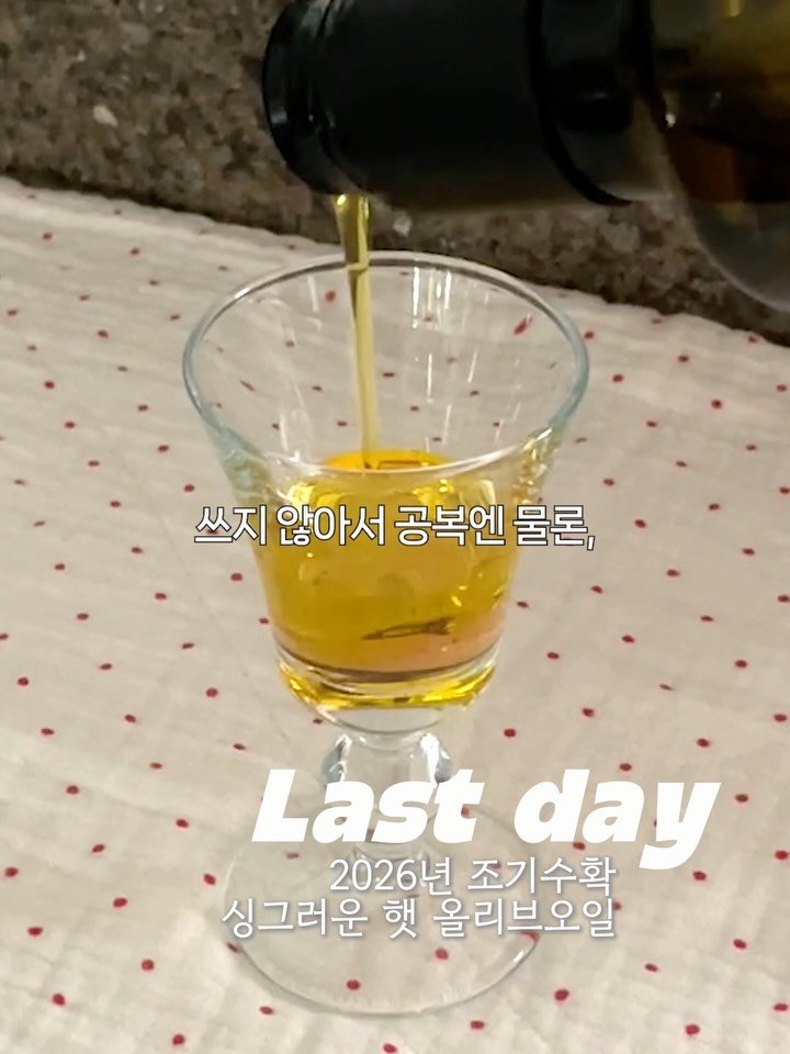 lazykimjubu 게시물 이미지: 마지막 날⏰ 햇 올리브오일 곧 마감합니다.
12월 21일 밤11시 59분까지...