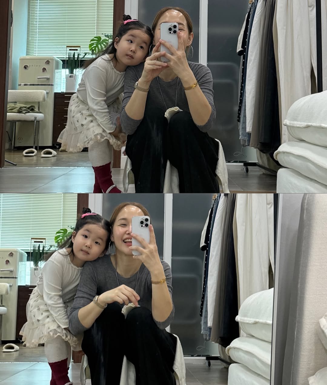 Photo by 이해리 on February 26, 2026. May be a selfie of child, mirror and text.