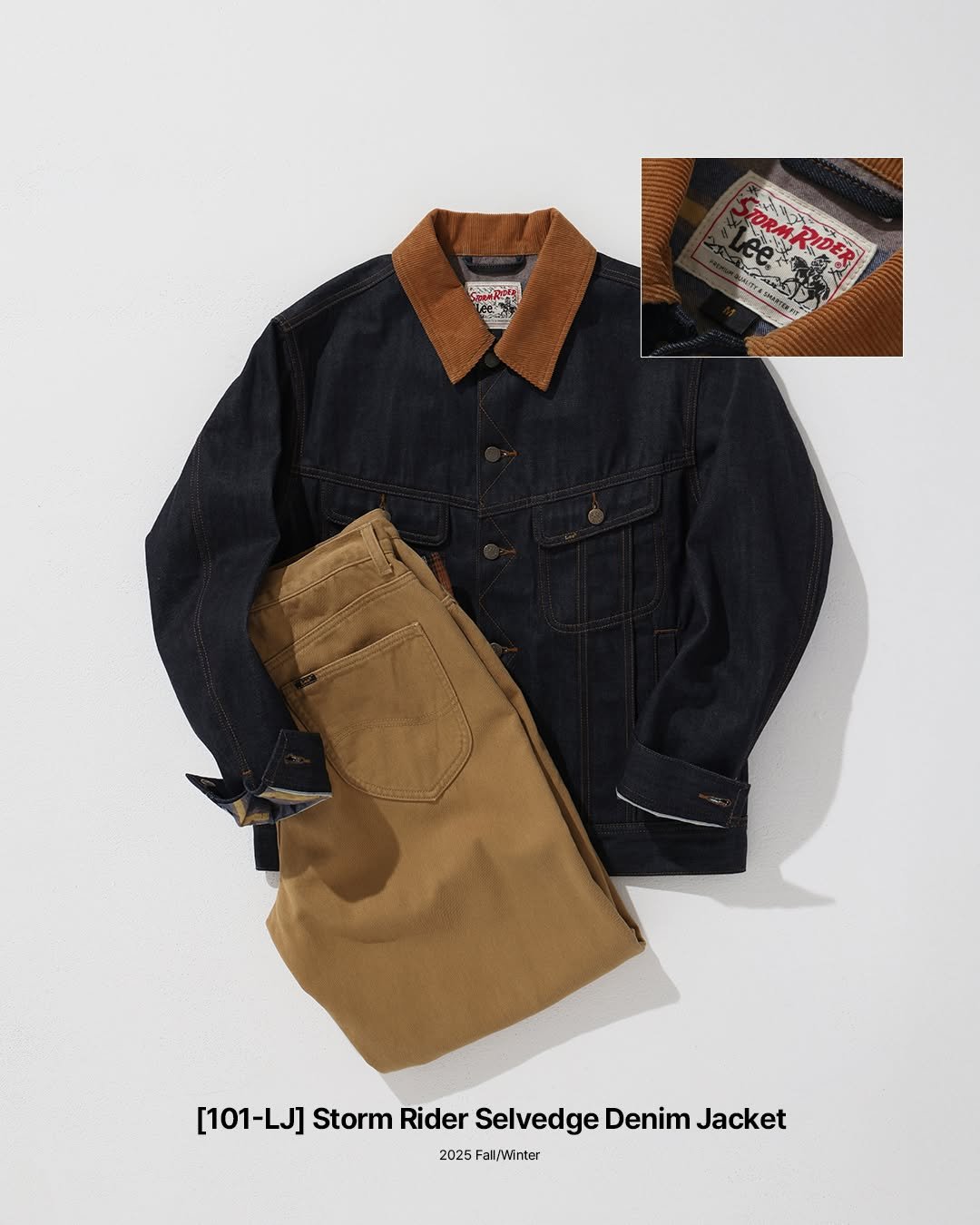 Photo by Lee Jeans KOREA on October 22, 2025. May be an image of duffle coat and text.