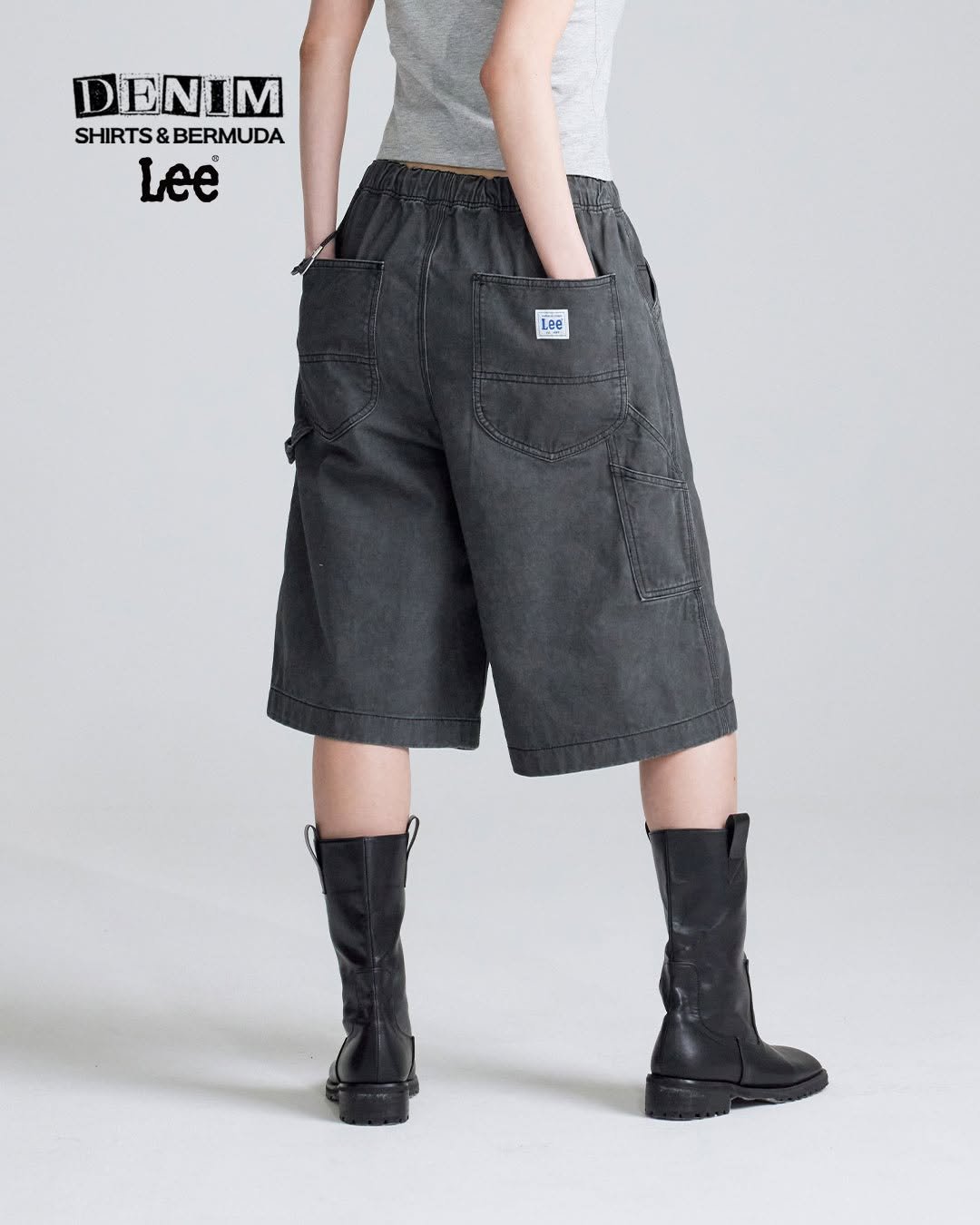 Photo by Lee Jeans KOREA on April 27, 2026. May be an image of drawstring, shorts and text that says 'DENIM SHIRTS&BERMUDA BERMUDA SHIRTS& Lee lee Lee LA0 1'.