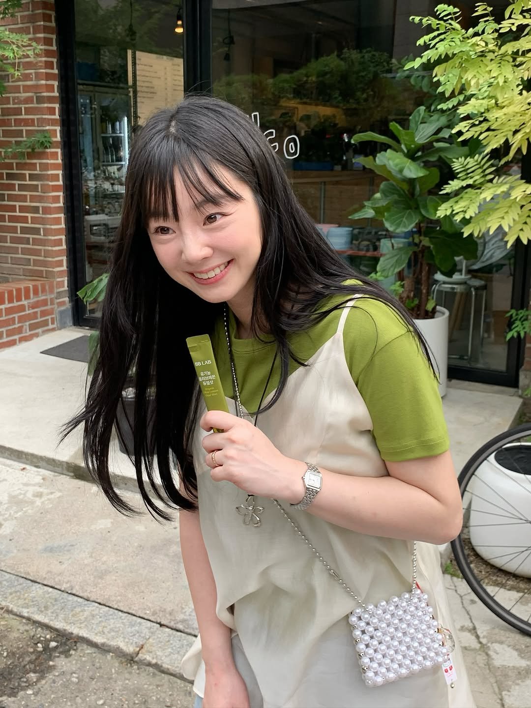 Photo shared by 이유데이 on August 31, 2025 tagging @yoobohwa, and @leeyooday. May be an image of 1 person, hair, sling and text.