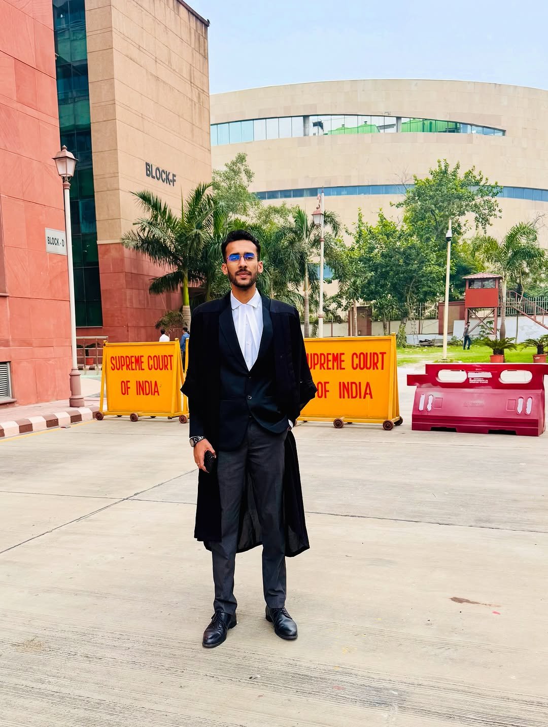 Photo by Advocate Umar Ali in Supreme Court of India. May be an image of one or more people, beard, wingtip shoes, overcoat, dinner jacket, suit, blazer and text.