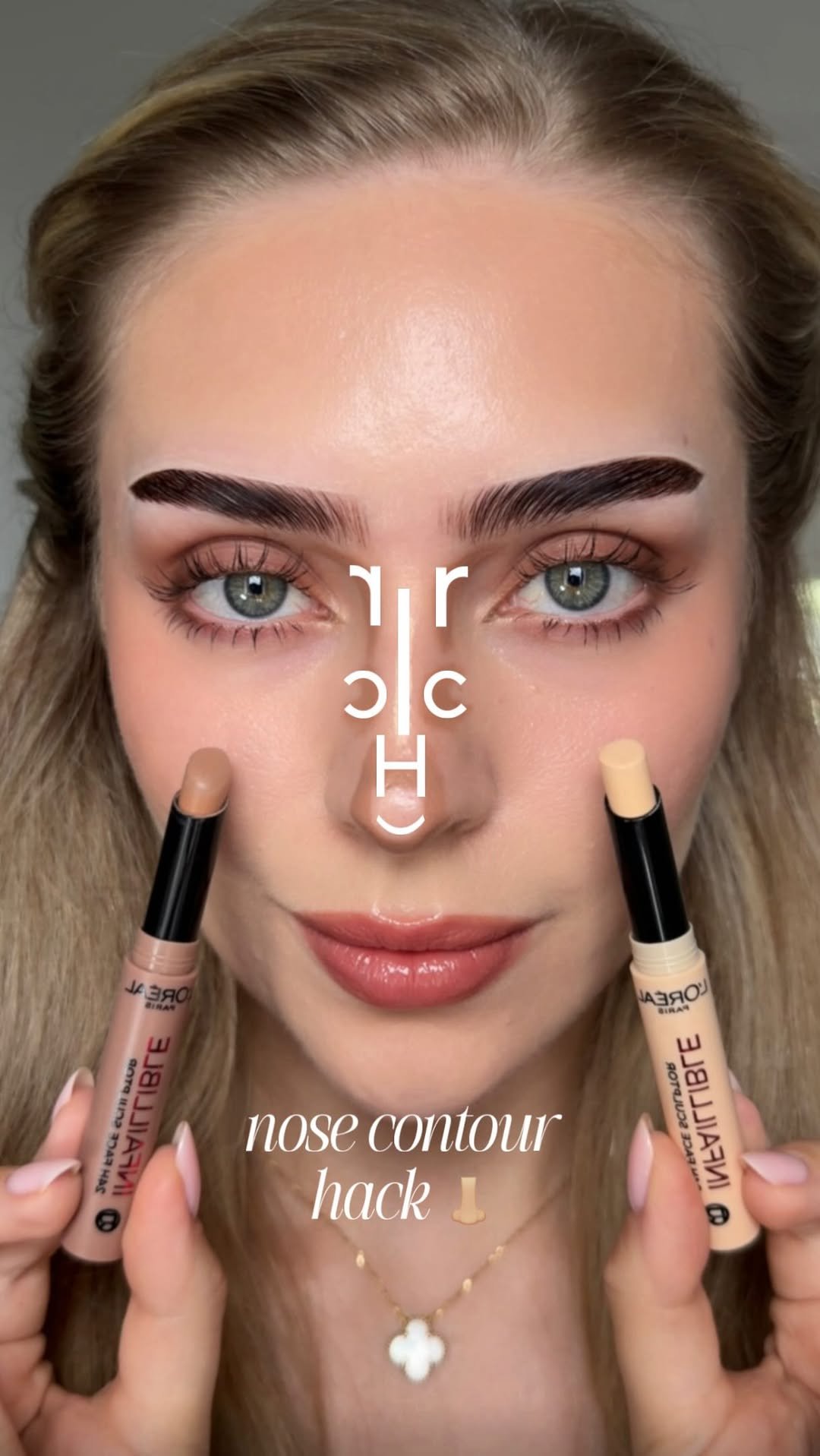 lenkalul 게시물 이미지: nose contour hack using letters ⭐️👃🏼 
inspo...