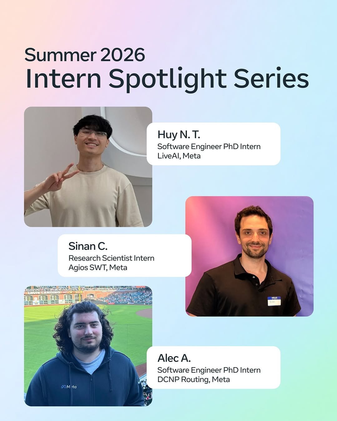 lifeatmeta 게시물 이미지: Summer Intern Spotlight Series ☀️ This summer,...