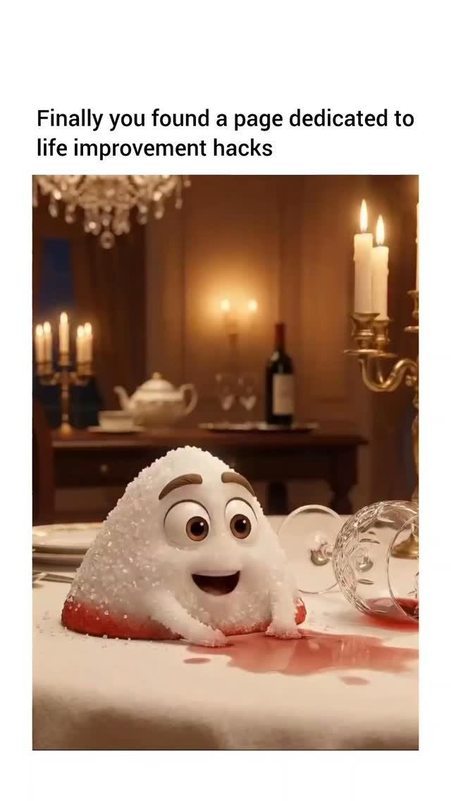 lifeimprovement 게시물 이미지: Salt works on red wine spills mainly because...