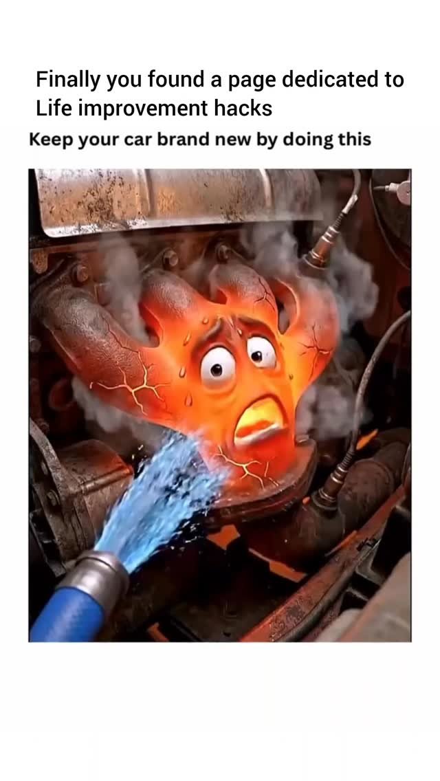 lifeimprovement 게시물 이미지: Pouring water onto a glowing hot engine can...