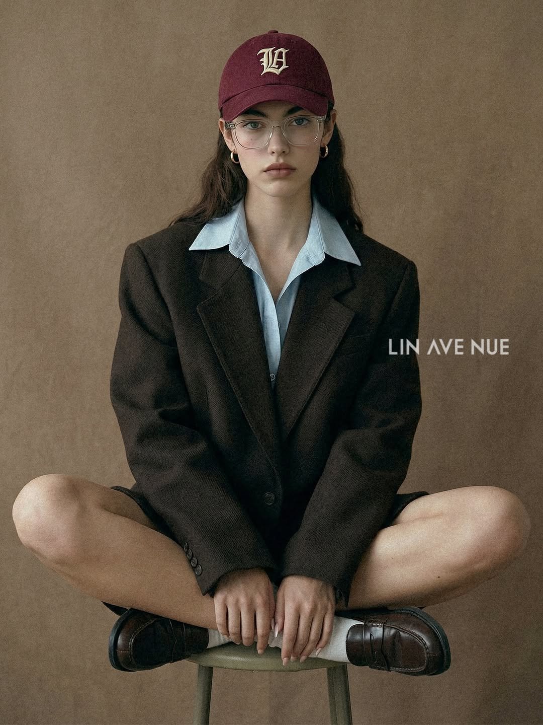 lin.ave.nue 게시물 이미지: 2026 January NEW LA LOGO Collection - Burgundy...