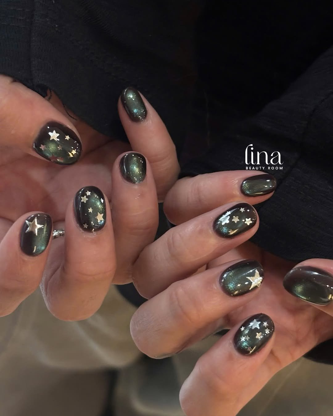 lina.beautyroom 게시물 이미지: Mắt mèo ánh xanh + ẩn sao bạc 👀nhẹ nhàng móng...
