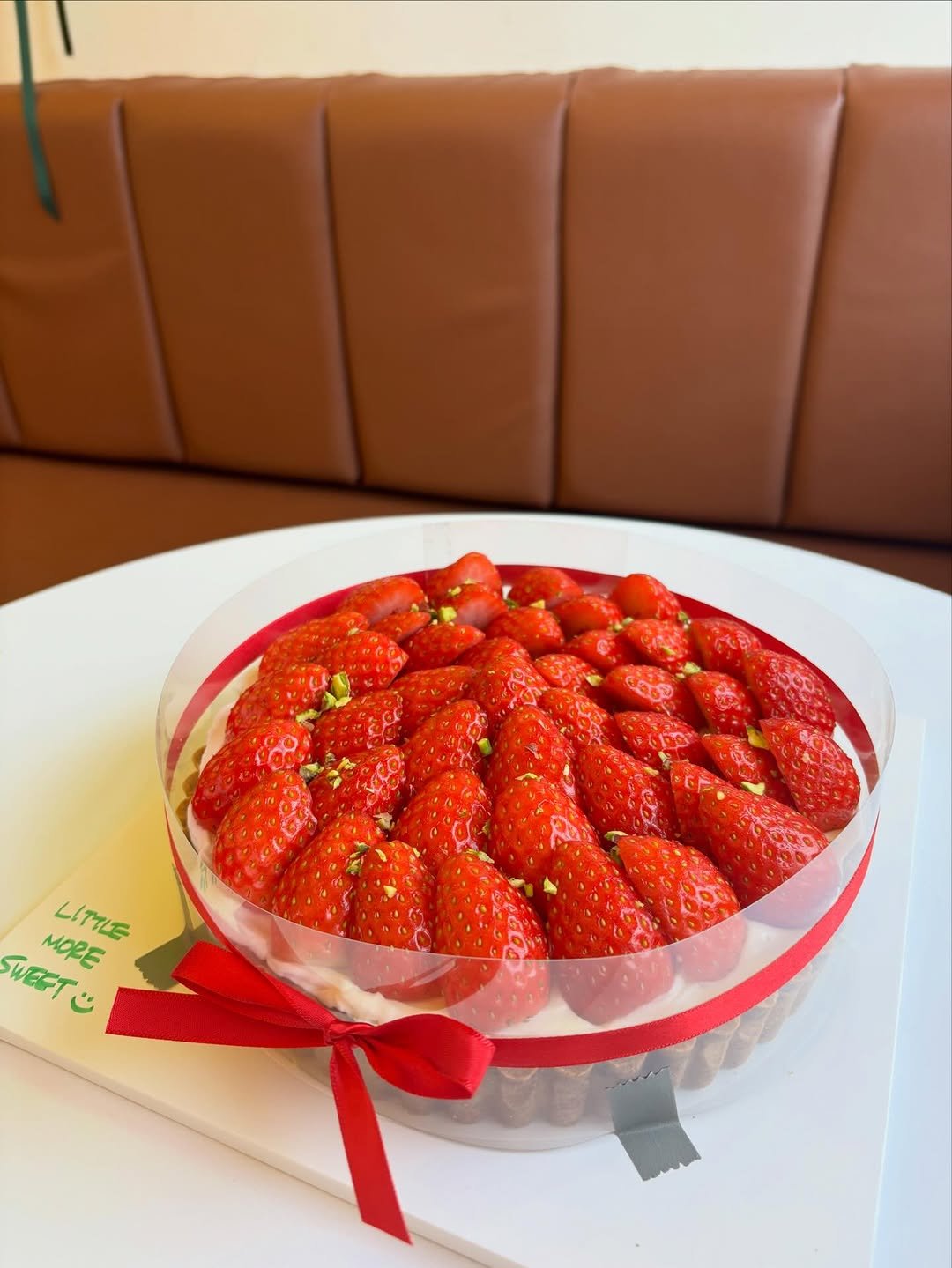 Photo by Littlemoresweet on December 11, 2025. May be an image of ‎cake, strawberry, cheesecake, tart, fruitcake and ‎text that says '‎SWEFT SWEET MORE LITTLE W MORE ت‎'‎‎.
