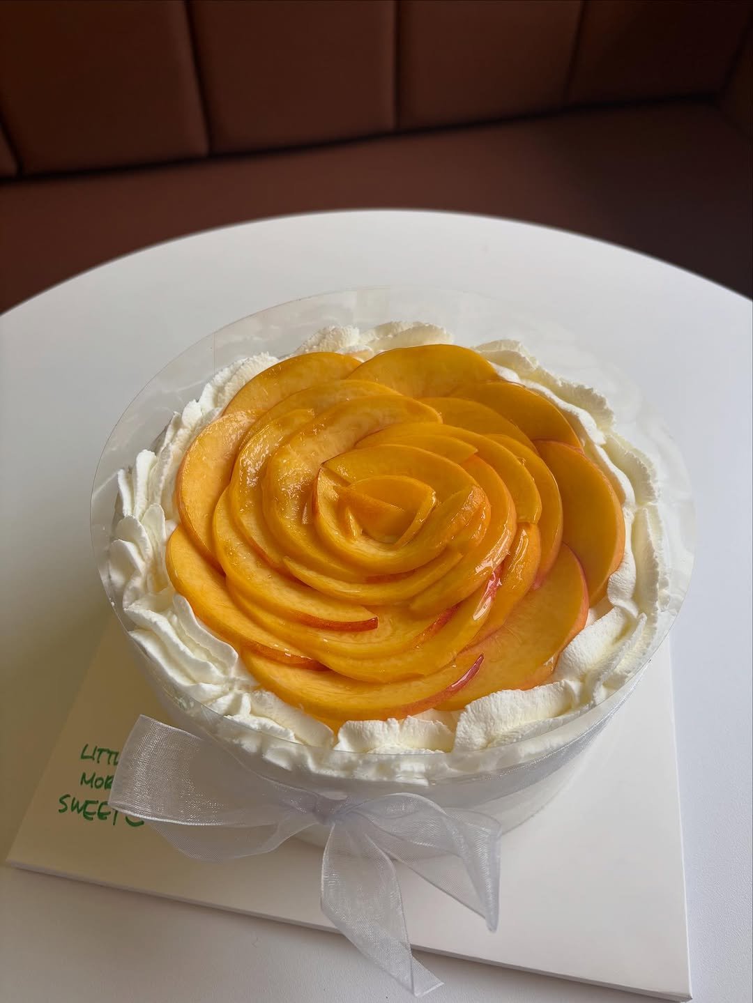 Photo by Littlemoresweet on September 19, 2025. May be an image of cake, pie, tart, mango, fruitcake, whipped cream and text.