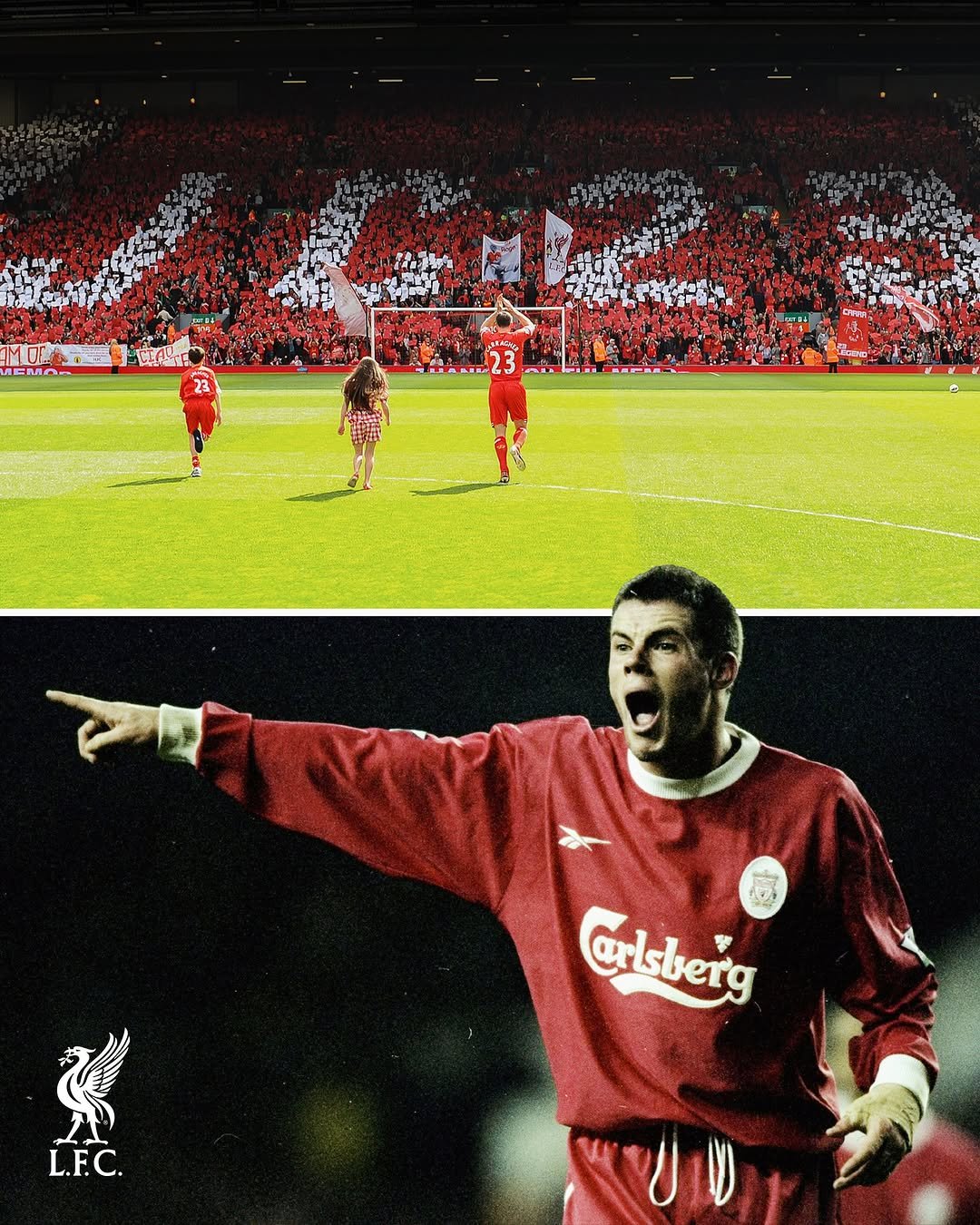 Photo shared by Liverpool Football Club on January 08, 2026 tagging @23_carra. May be an image of ‎text that says '‎@rlsberg لم L.F.C.‎'‎.