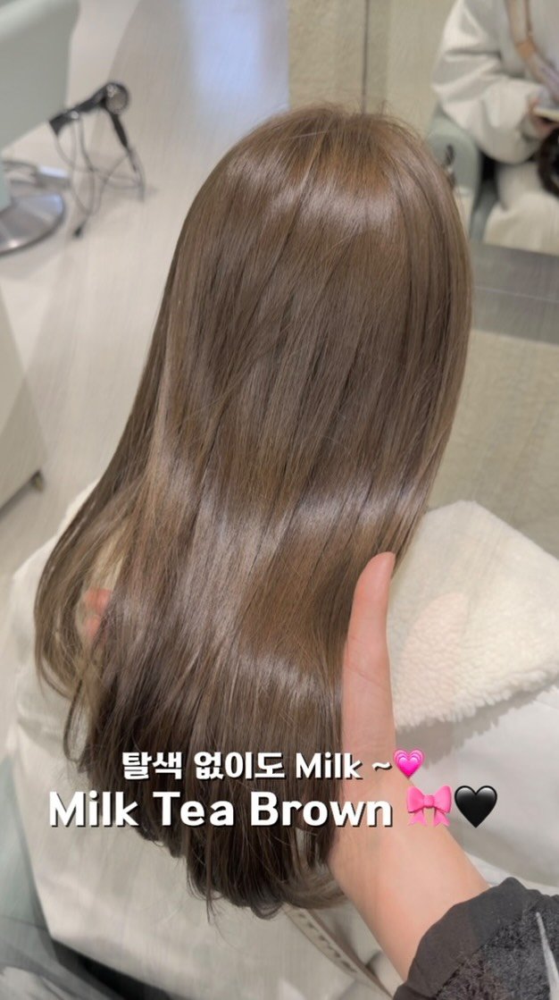 lkmforetgarden_jini 게시물 이미지: 탈색 없이도 밀키하게 💗

부담 없는 무드의 
Milk Tea Brown 🤎
데일리...