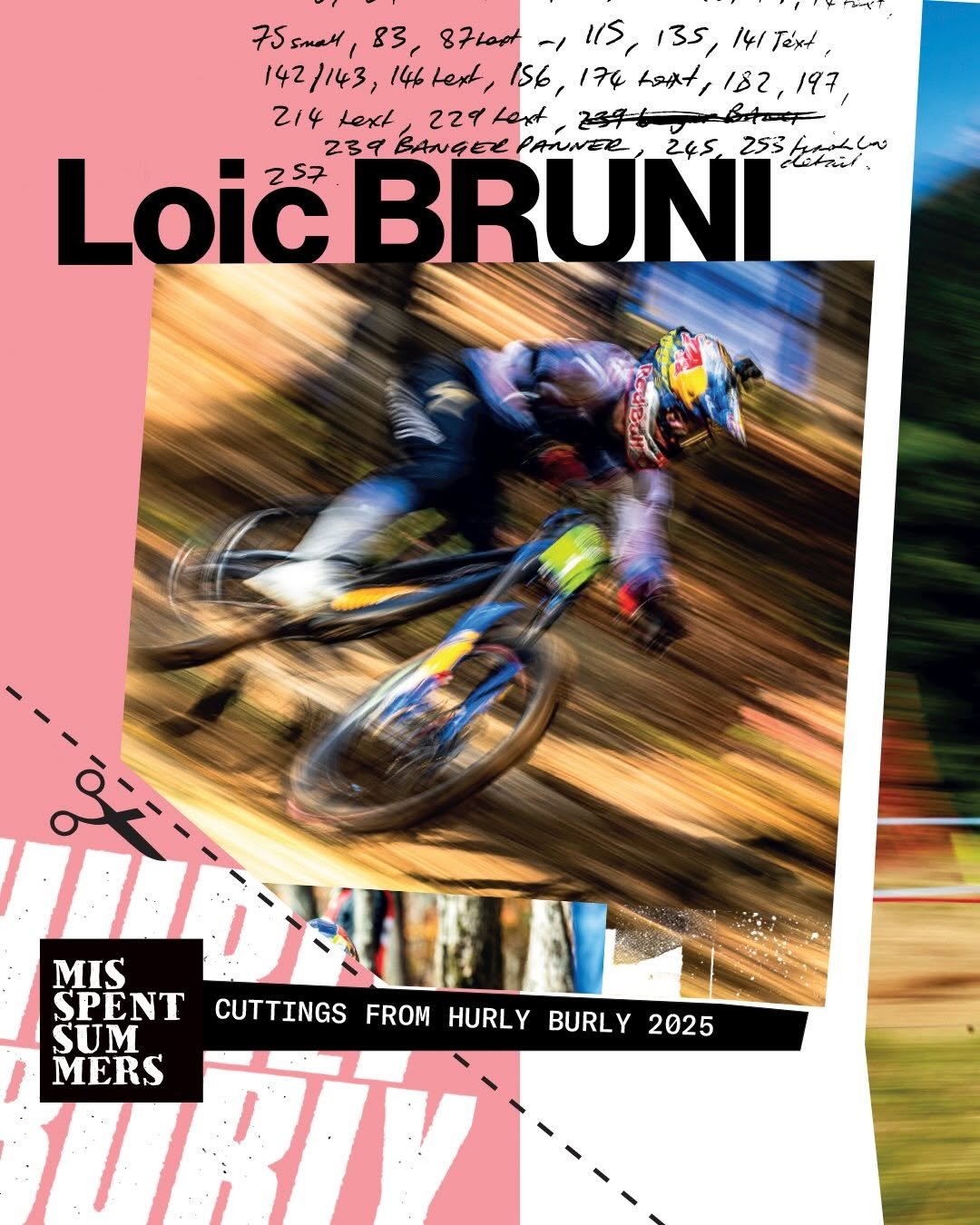 Photo shared by Misspent Summers on December 14, 2025 tagging @loicbruni29, @specializedgravity, @iamspecialized_mtb, and @ohlinsracingmtb. May be an image of racing vehicles, bicycle, poster and magazine.