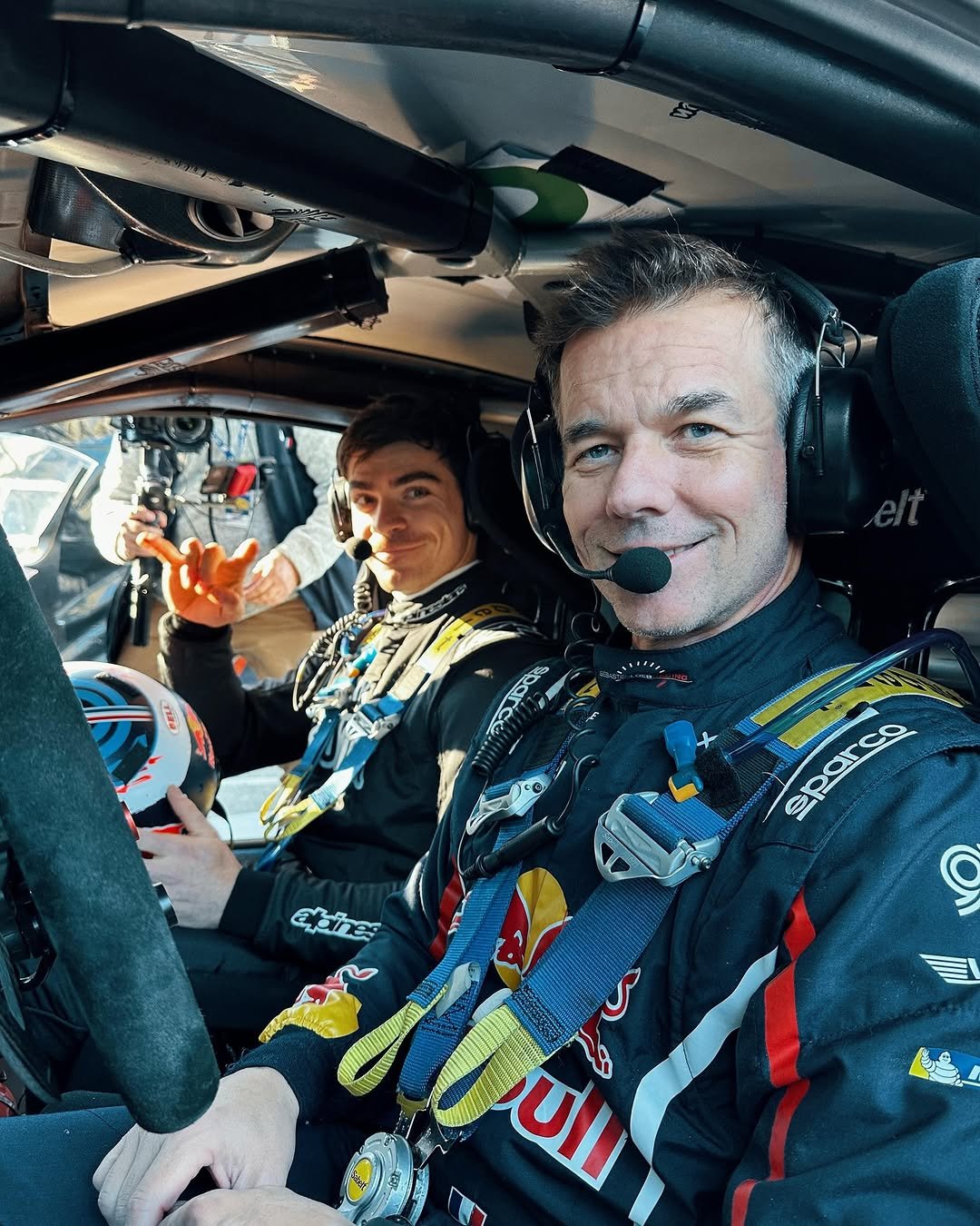 Photo shared by Championnat de France Rallyes on November 27, 2025 tagging @loicbruni29, @sebloebofficiel, and @canalplussport. May be an image of racing vehicles, race car and text.