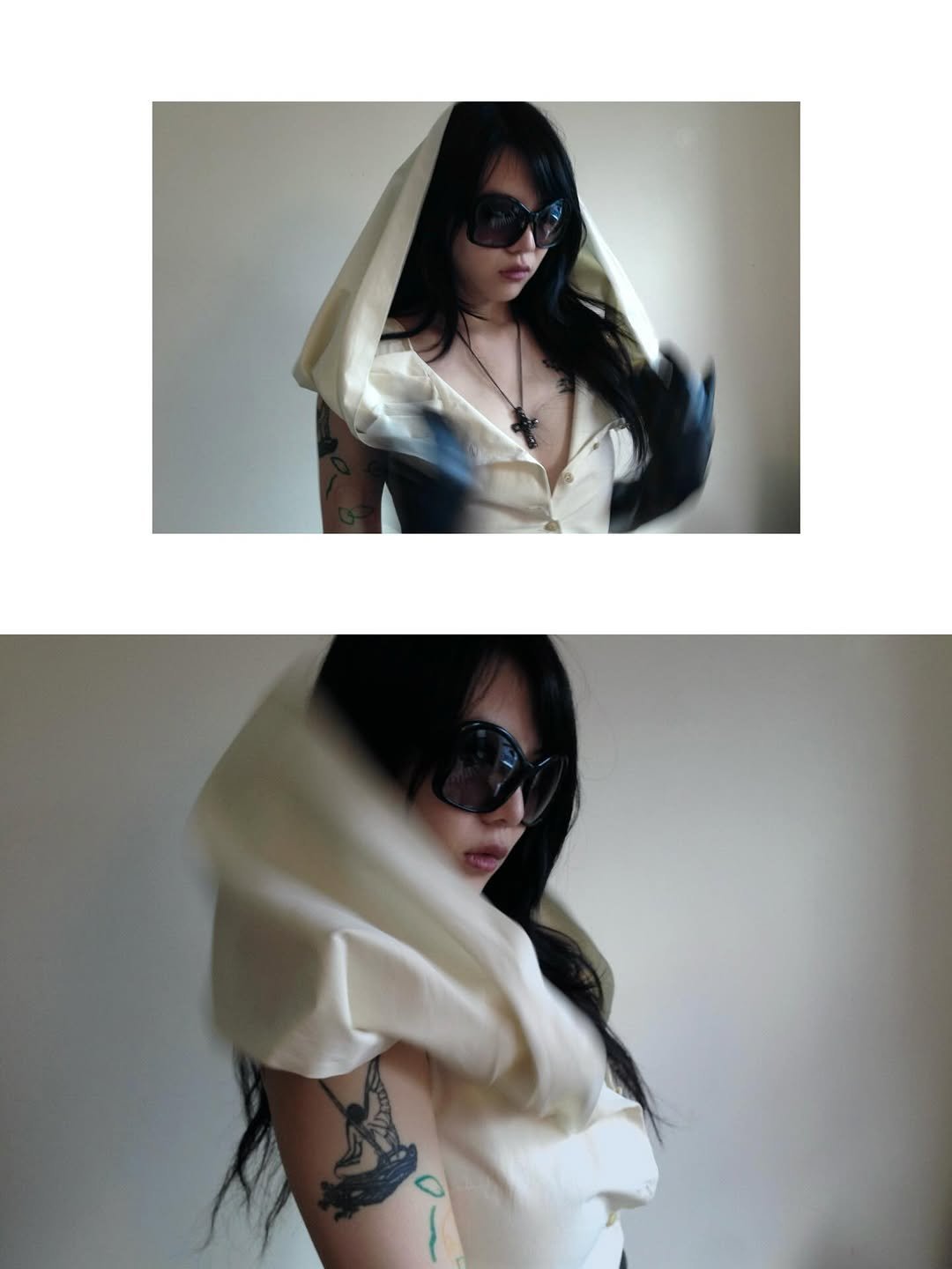 Photo by ASHLEY ZHANG on February 10, 2026. May be an image of headscarf, cloak, glasses and text.