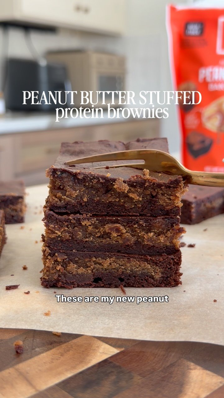 lovelydelites 게시물 이미지: PEANUT BUTTER STUFFED BROWNIES // If you’re...