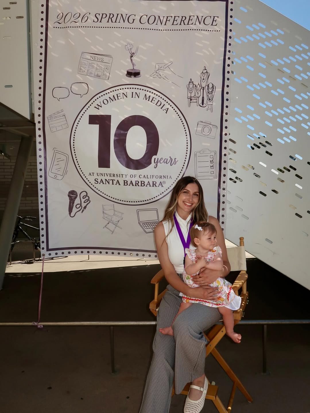 Photo by hannah kling on April 20, 2026. May be an image of baby, standing, sling and text that says '2026 SPRING 2026SPRINGCONFERENCE CONFERENCE NEWS DO W w OMEN IN MEDIA MEDIA I 10 years ATUNIVERSITYOFCALIFORNIA AT UNIVERSITY OF CALIFORNIA SANTA SANTABARBARA® BARBARA® 11 0GGO 、'.