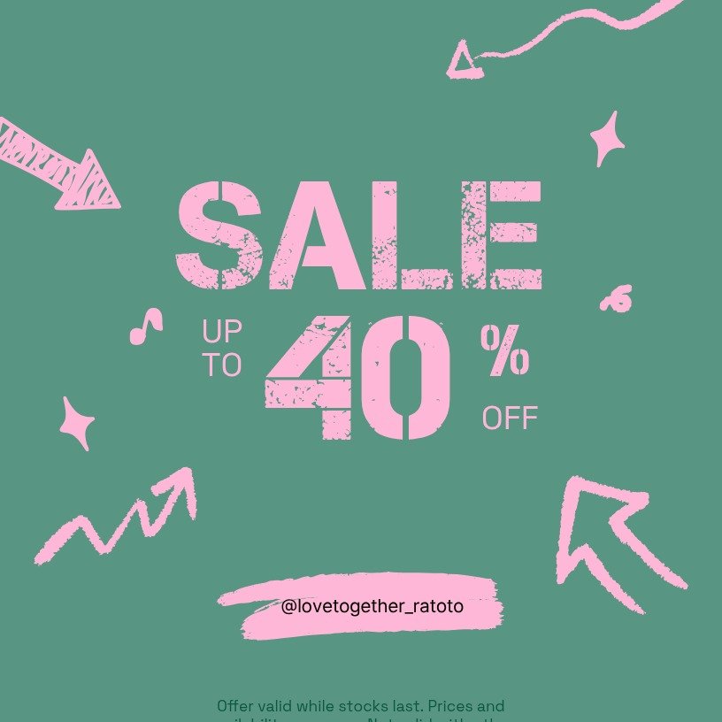 lovetogether_ratoto 게시물 이미지: 라토토 전제품 UP to 40% OFF

데일리 삭스 40% OFF는 이번이...