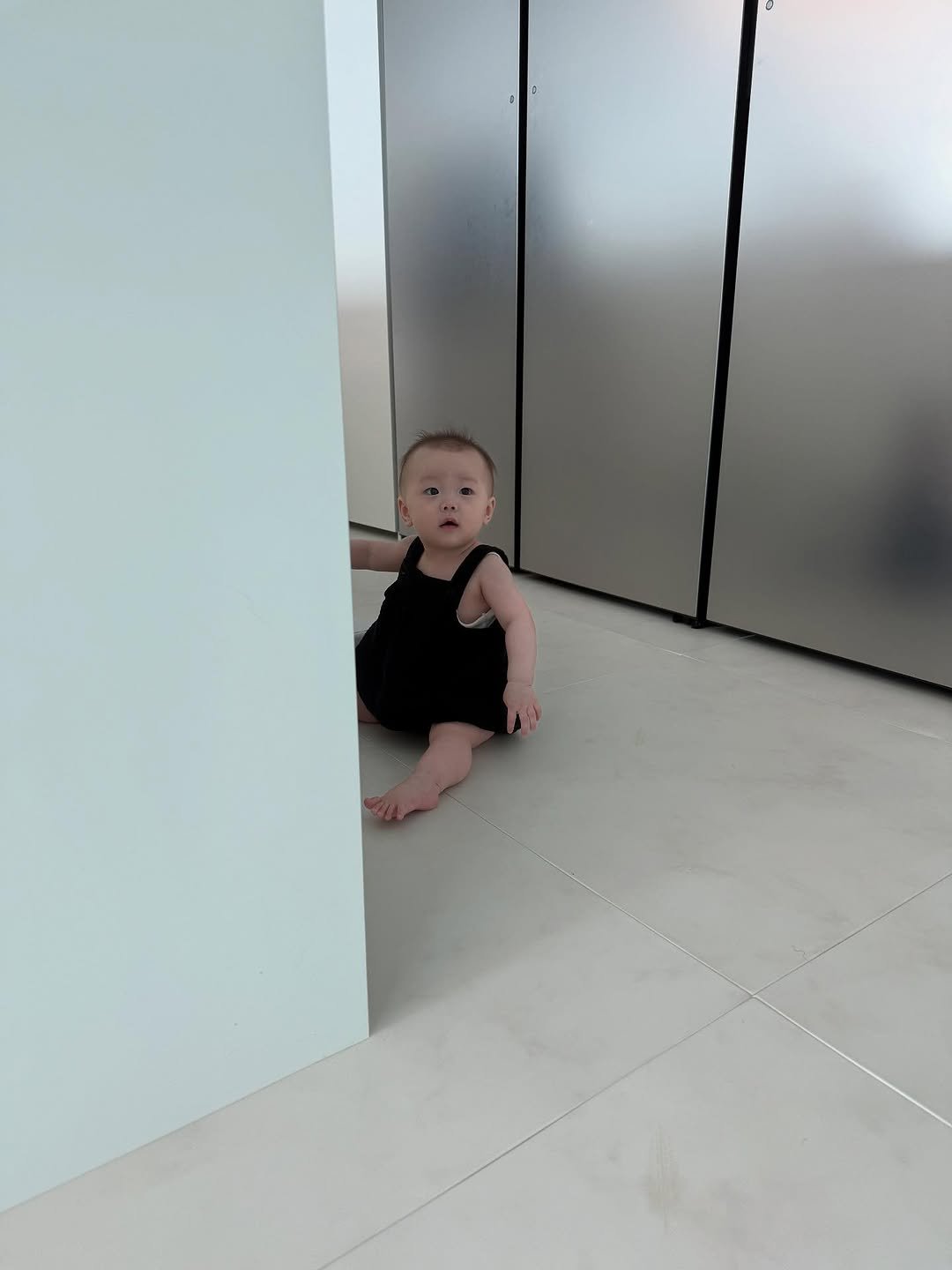 Photo shared by 이윤아 (태요미네) on August 04, 2025 tagging @lovyuna. May be an image of 1 person, baby, standing and text.