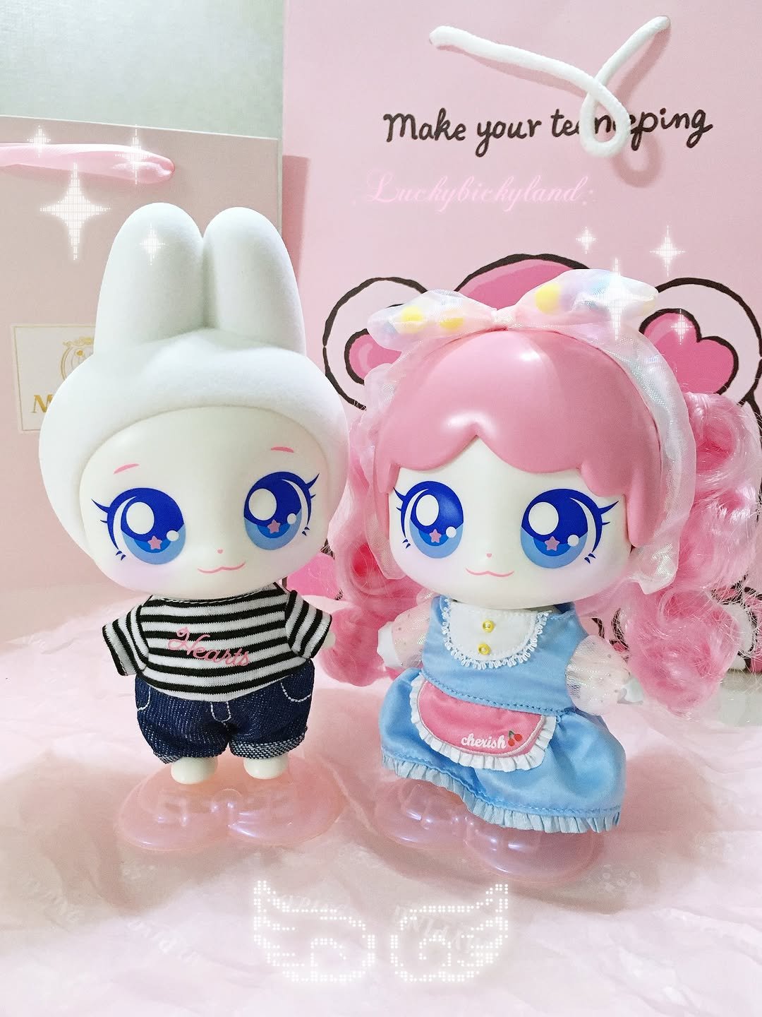 Photo shared by 럭키비키랜드 on December 30, 2025 tagging @the.teenieping. May be a cartoon of lace, doll and text that says 'Make Luckybichyland ุ kyland: your te ท ping Luckybie cherisn'.