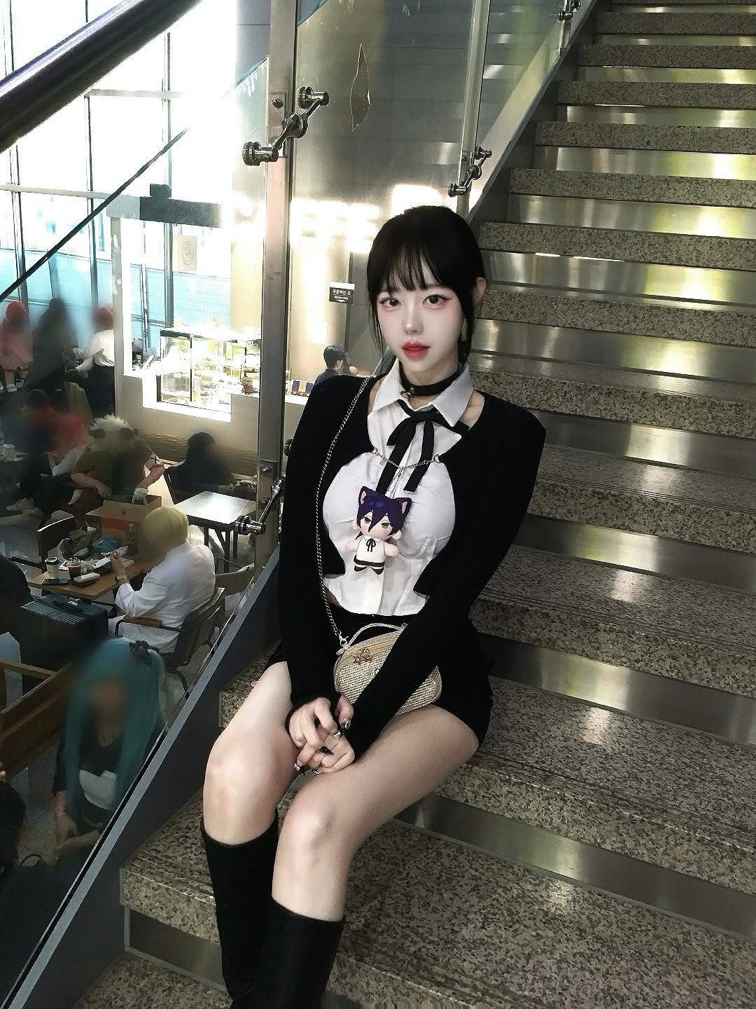 Photo by 럭키비키랜드 on December 21, 2025. May be an image of costume, miniskirt and text.