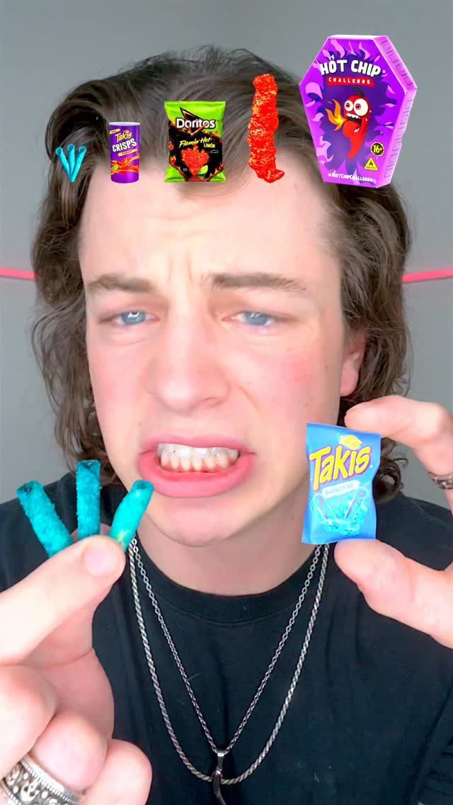 lukedidthat 게시물 이미지: Small, Big, Giant Spicy Chips 🥵 #challenge