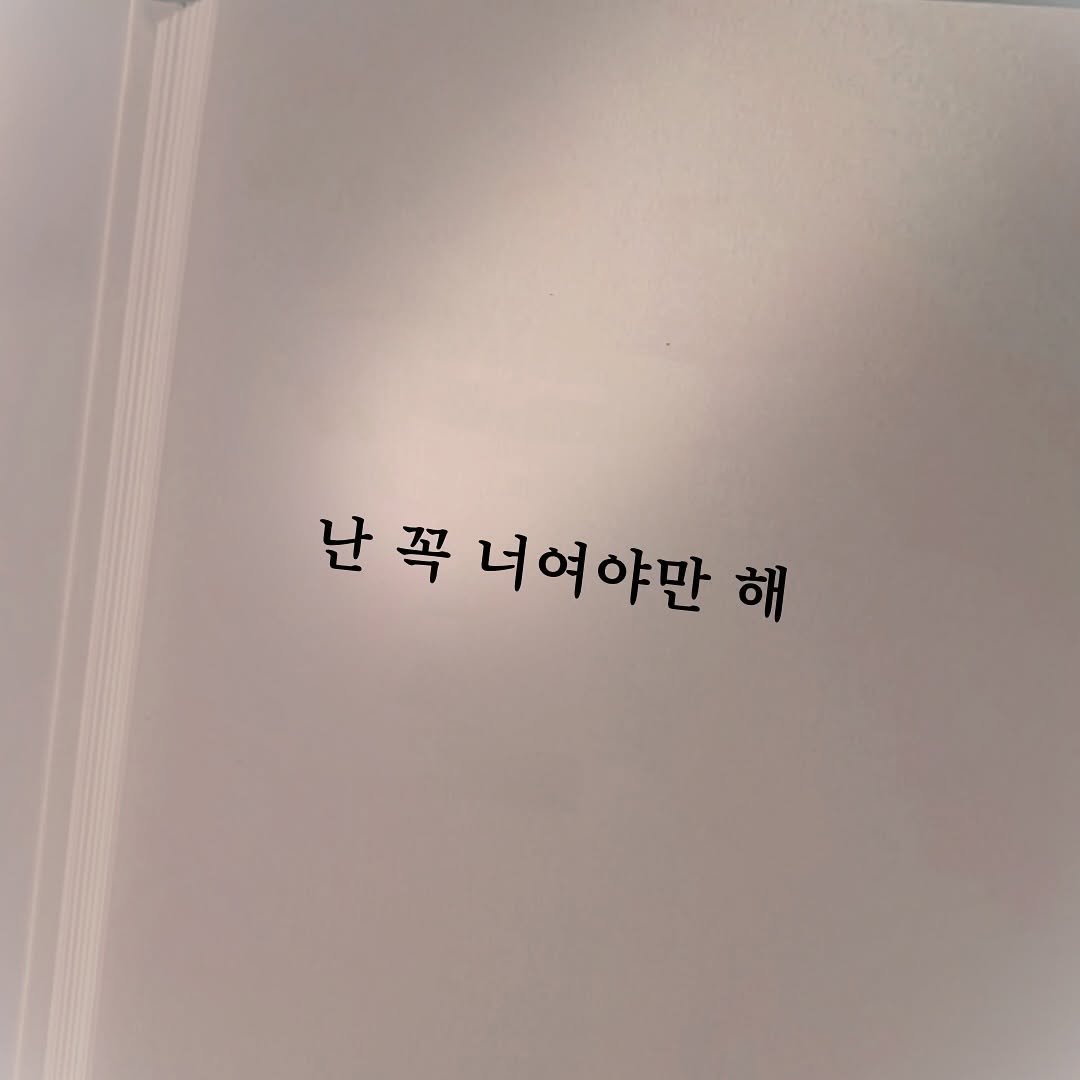 Photo by 여우별_글 on August 14, 2025. May be an image of text that says '난꼭 난 꼭 너여야만 해'.