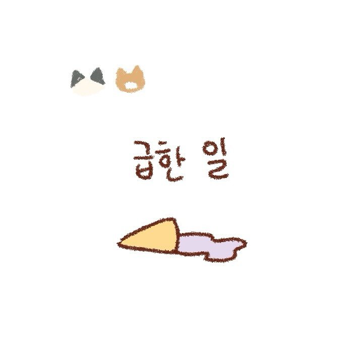 Photo by 난🐱 𝑵𝑨𝑵 on August 05, 2025. May be an illustration of pie and text that says '급한 일'.