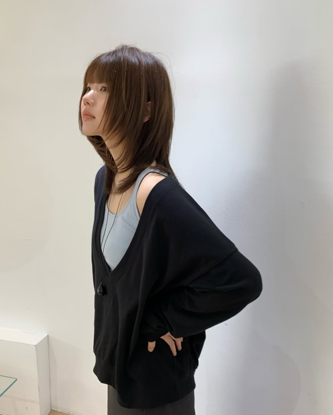 Photo shared by @제영 on July 11, 2025 tagging @leevo.ayoung. May be an image of 1 person, hair, cardigan, top and text.