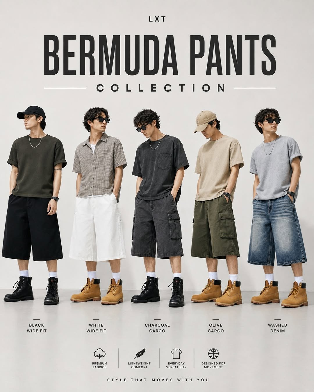 lxt_company 게시물 이미지: LXT BERMUDA PANTS COLLECTION

가볍게 떨어지는 여유로운...