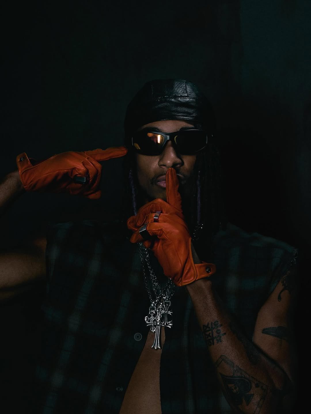 Photo by MichaelOlise on November 18, 2025. May be an image of face mask, glasses, eye patch, flannel and text.