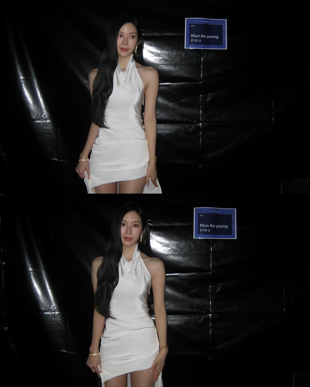 Photo by MUN KA YOUNG on January 10, 2026. May be an image of one or more people, hair, slip, top, dress and text that says 'MunKayoung MunKuyoung ትማ Mun MunKuyoung'.