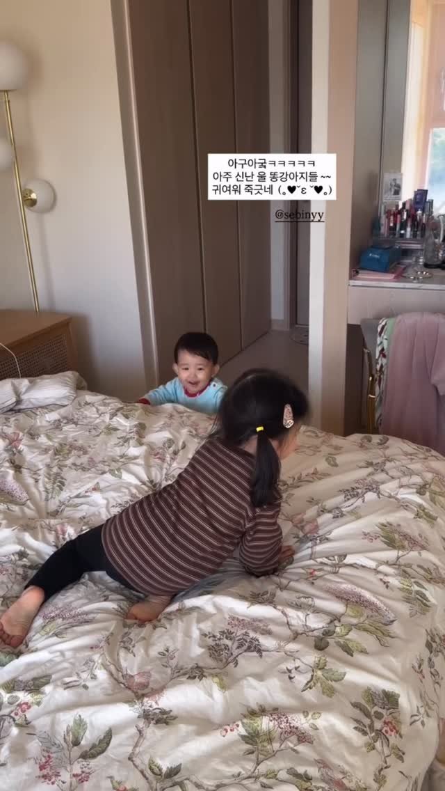 m_sseonu 게시물 이미지: 가유니눈나 놀러와서 신난 선우 🎶👶🏻똥강아지들 귀욥따 💛🩵💛🩵

#육아일기...