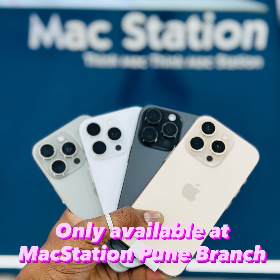 Photo shared by MacStation™ on October 01, 2025 tagging @macstation.pune. May be an image of phone, screen and text that says 'Mac Station Only availableat Macstation Pune Branch'.
