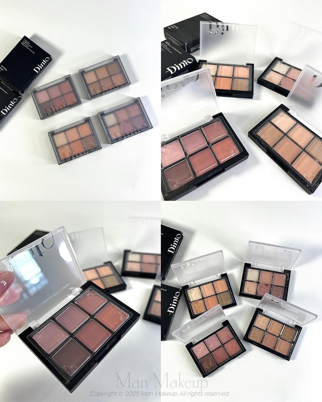 Photo shared by Man Makeup on July 03, 2025 tagging @dinto_cosmetic, and @dinto_global. May be an image of one or more people, makeup, lipstick, pallette, cosmetics and text.