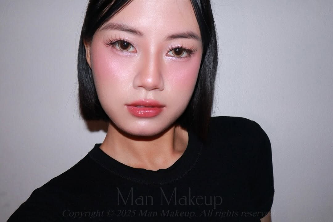 Photo by Man Makeup on July 27, 2025. May be a closeup of 1 person, hair, eyeliner, makeup, lipstick and text.