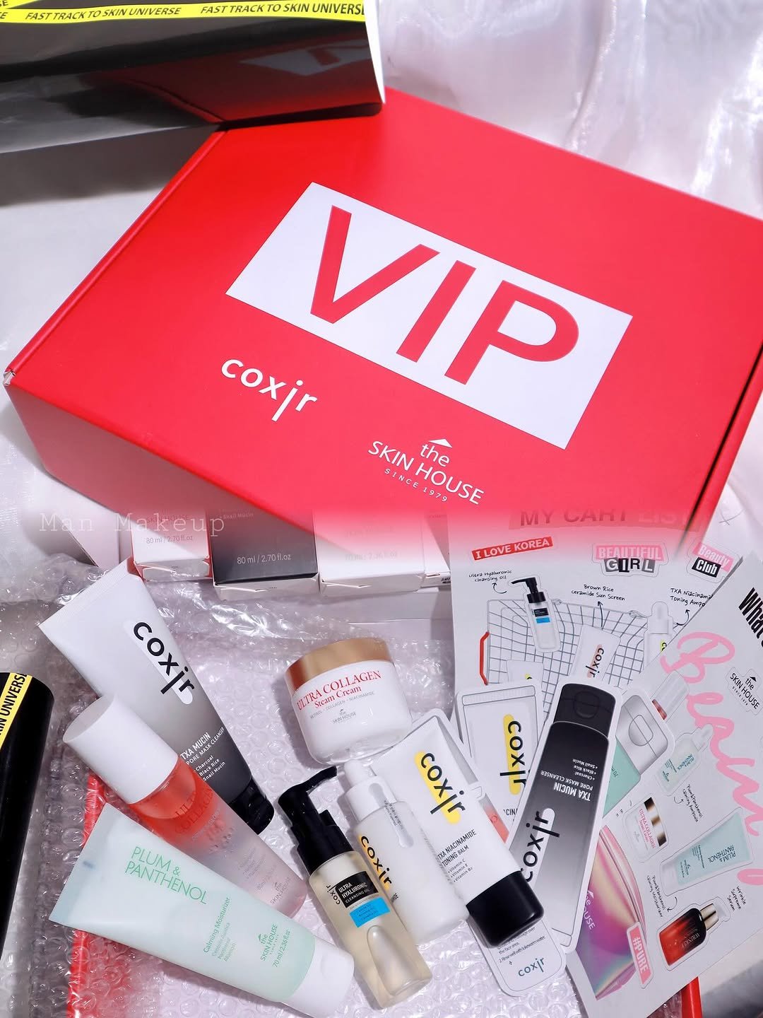 Photo shared by Man Makeup on October 13, 2025 tagging @coxir_official. May be an image of one or more people, lipstick, makeup, hair product, fragrance, ointment, hand cream, perfume, lotion and text.