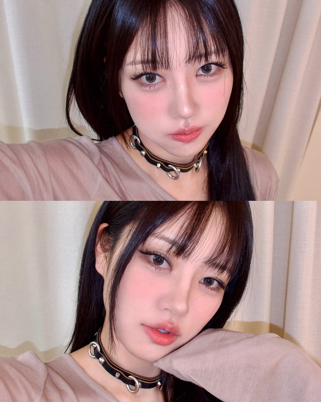 Photo by 🥇뷰티계의 트랜드세터 #상은언니 on October 02, 2025. May be an image of 2 people, bangs and text.