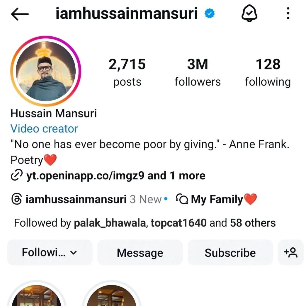 Photo shared by Waseem Ansare on October 27, 2024 tagging @iamhussainmansuri.