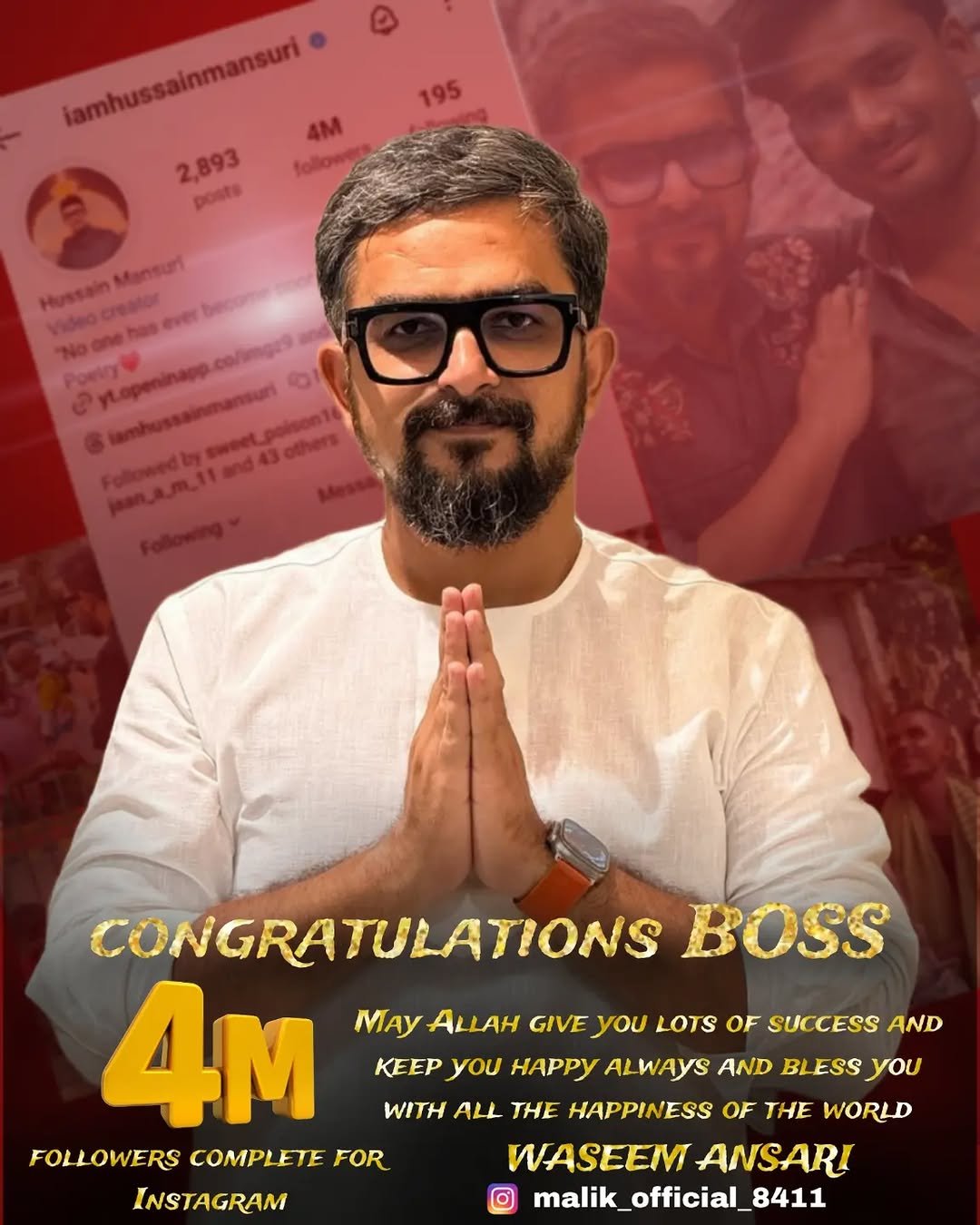 malik_official_8411 게시물 이미지: Congratulations BOSS 💪 @iamhussainmansuri  4...