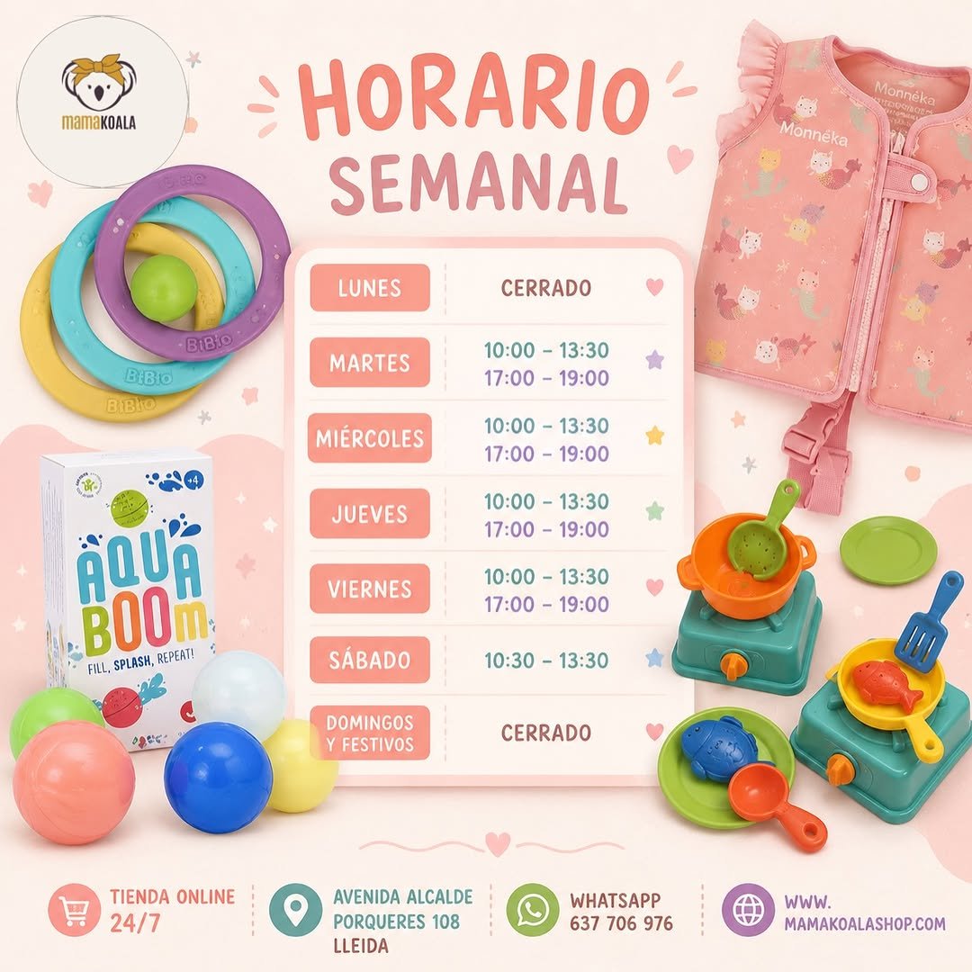 mamakoalashop 게시물 이미지: Os dejo por aquí el horario semanal💛

“Si...