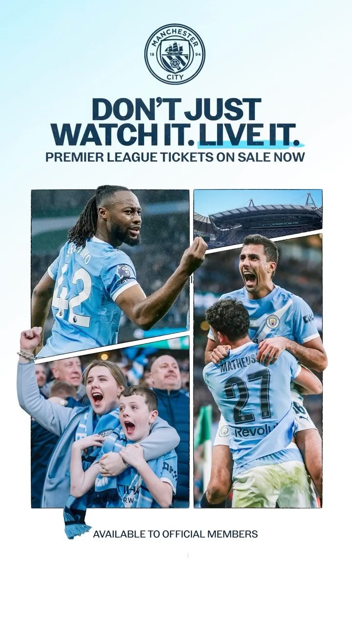 mancity 게시물 이미지: Premier League tickets are now on sale to...